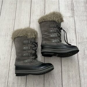 Sorel Gray Fur trim Winter Boots